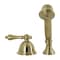 Kingston Brass KSK3357ALTR Deck Mount Hand Shower with Diverter for Roman Tub Faucet, Brushed Brass KSK3357ALTR - alternate 1